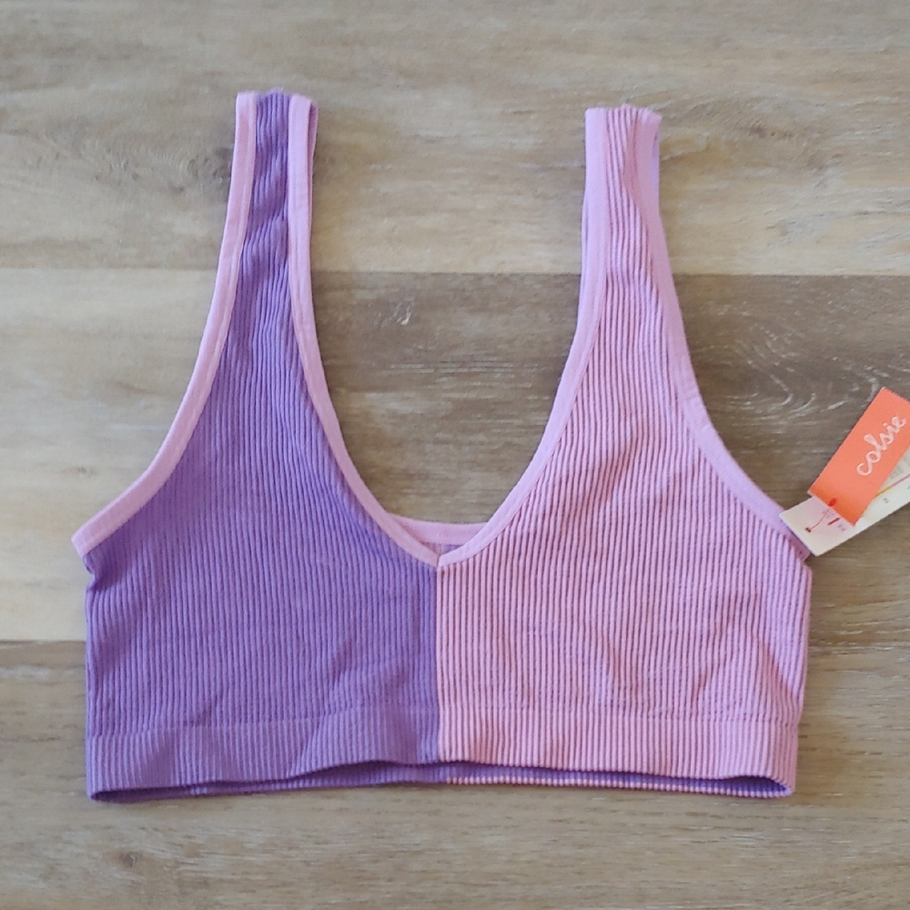 NWT Colsie Women’s Unpadded Purple Pink Tank Top Size M